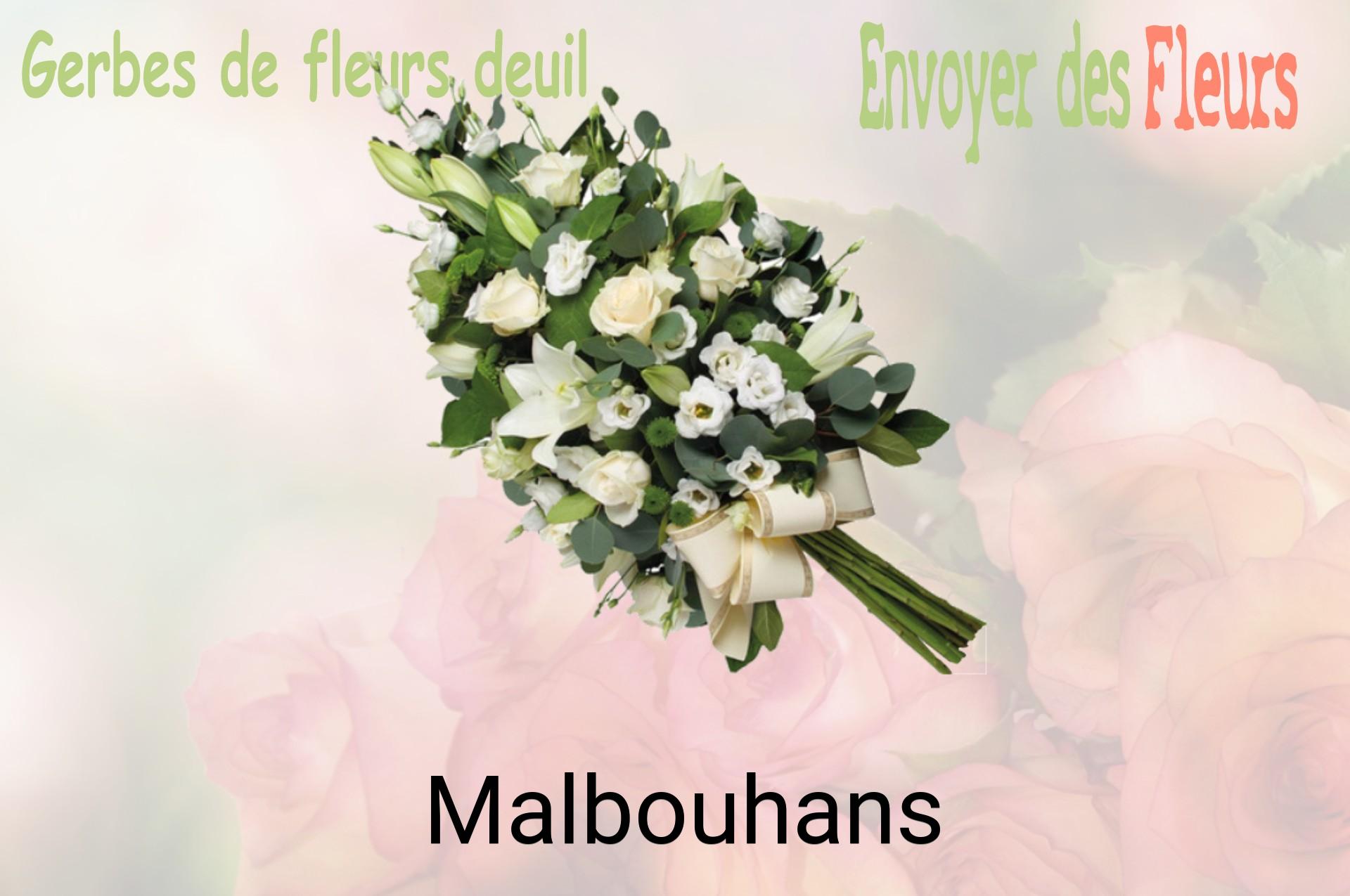 Gerbe de fleurs de deuil livrée à Malbouhans